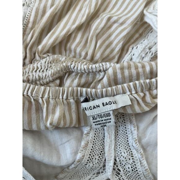 American Eagle Women’s Xl Linen striped Summer Top - Picture 6 of 8